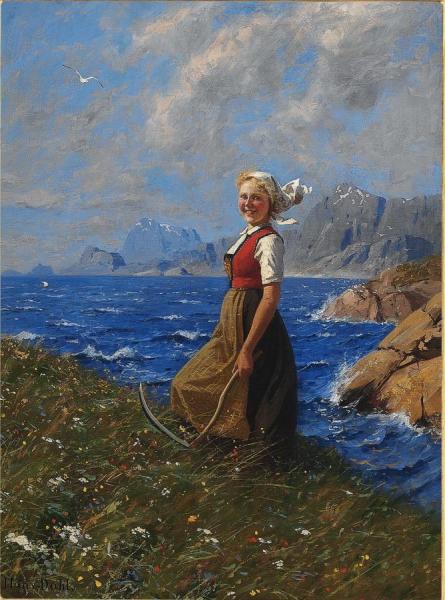 Hans Andreas Dahl Girl With Sickle