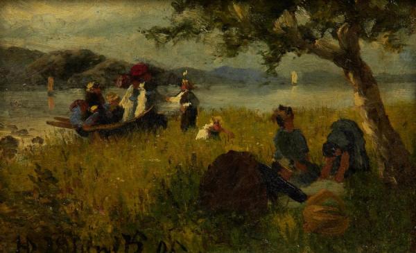 The Picnic(1875) by Hans Andreas Dahl