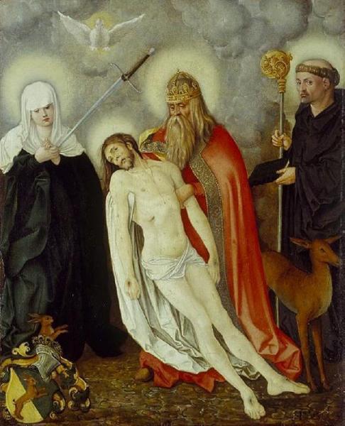 Hans Baldung Grien The Holy Trinity With Our Lady Of Sorrows And St. Egid