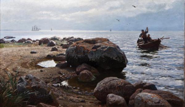 Beach Stones by Hans Gude Oil Painting Reproductions
