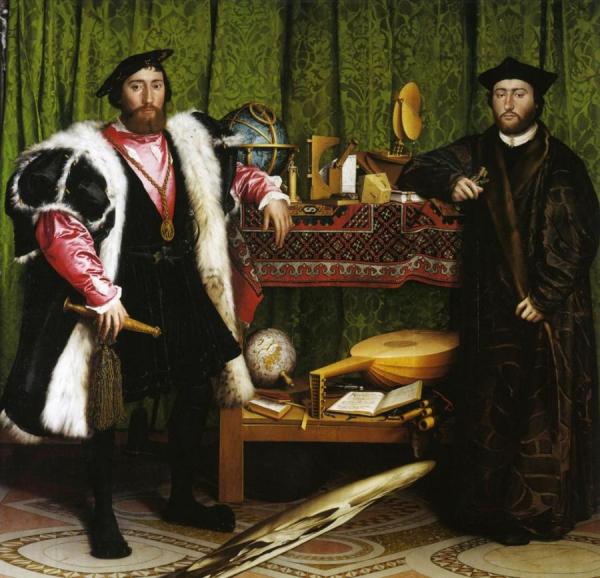 Double Portrait Of Jean De Dinteville And Georges De Selve by Hans Holbein The Younger