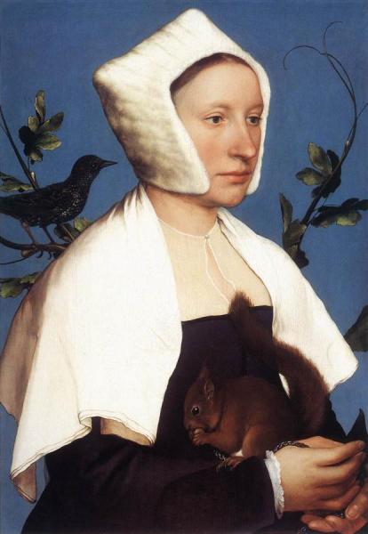 Hans Holbein The Younger Portrait Of A Lady With A Squirrel And A Starling