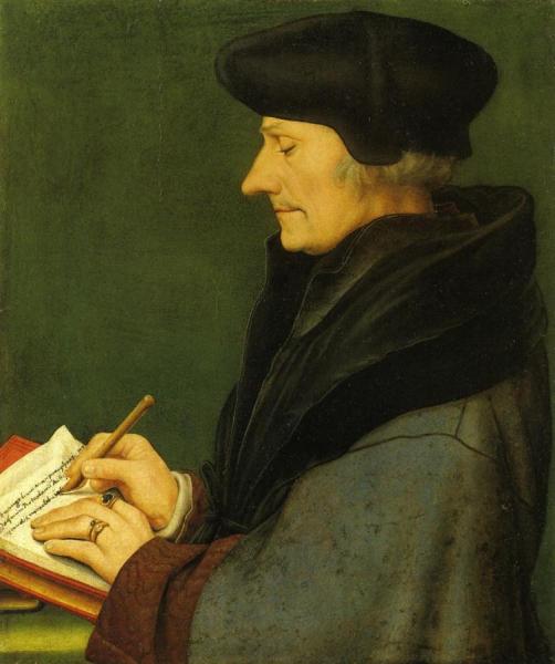 Portrait Of Erasmus Of Rotterdam Writing by Hans Holbein The Younger Oil Painting Reproductions