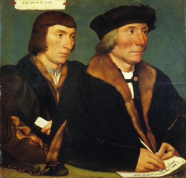Portrait Of Sir Thomas Godsalve And His Son John by Hans Holbein The Younger