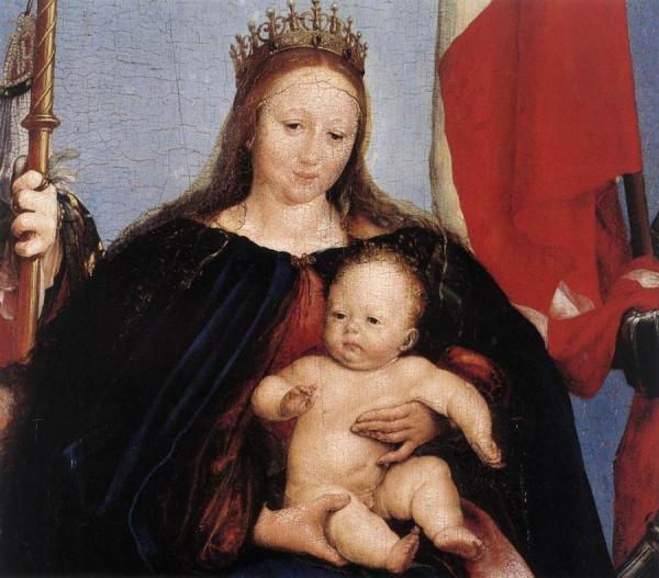 The Solothurn Madonna [detail] by Hans Holbein The Younger Oil Painting Reproductions