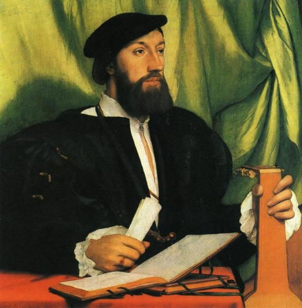 Hans Holbein The Younger Unknown Gentleman With Music Books And Lute