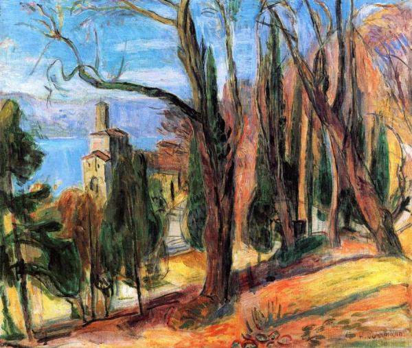 Landscape In Castagnola by Hans Purrmann