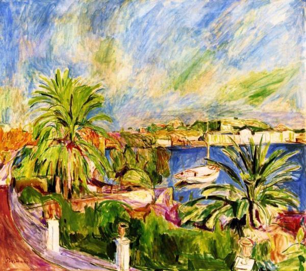 Palms On The Harbor, Porto D'ischia by Hans Purrmann