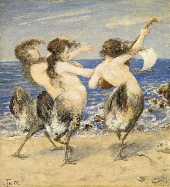 Bones And Skulls Lying At Your Feet In The Sand by Hans Thoma Oil Painting Reproductions