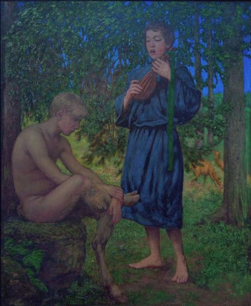 Faun And Youth by Hans Thoma