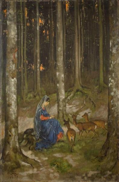 Genoveva In The Solitude Of The Forest by Hans Thoma