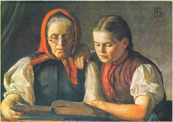 Mother And Sister Of The Artist by Hans Thoma