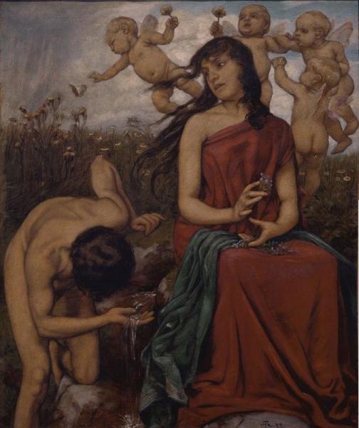 Nymph Of The Spring by Hans Thoma