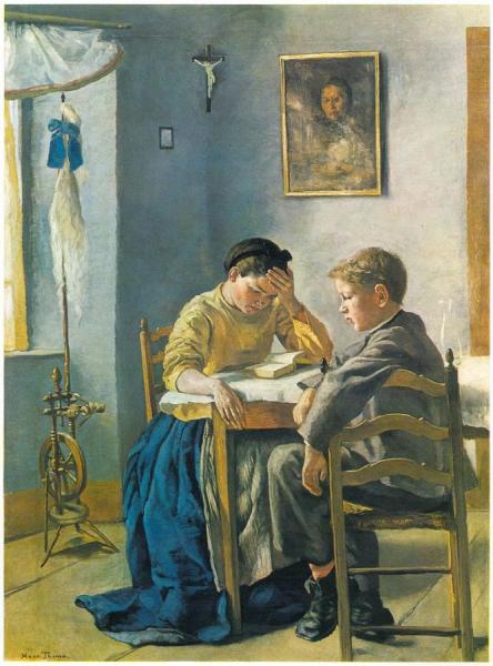 The Siblings by Hans Thoma Oil Painting Reproductions