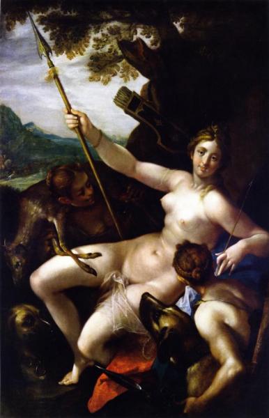 Diana And Her Nymphs At Rest After The Hunt by Hans Von Aachen