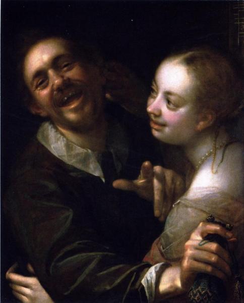 Laughing Couple With A Money Purse by Hans Von Aachen