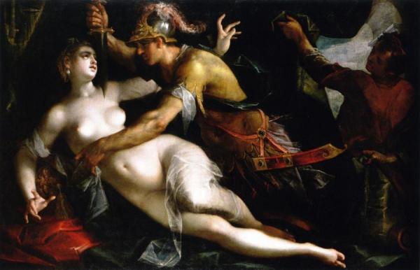 Tarquinius And Lucretia by Hans Von Aachen