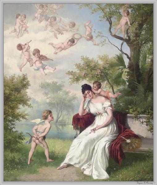 A Message From Cupid by Hans Zatzka