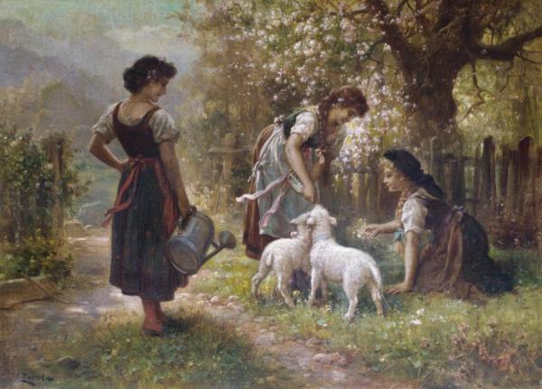 Happy Spring Time by Hans Zatzka