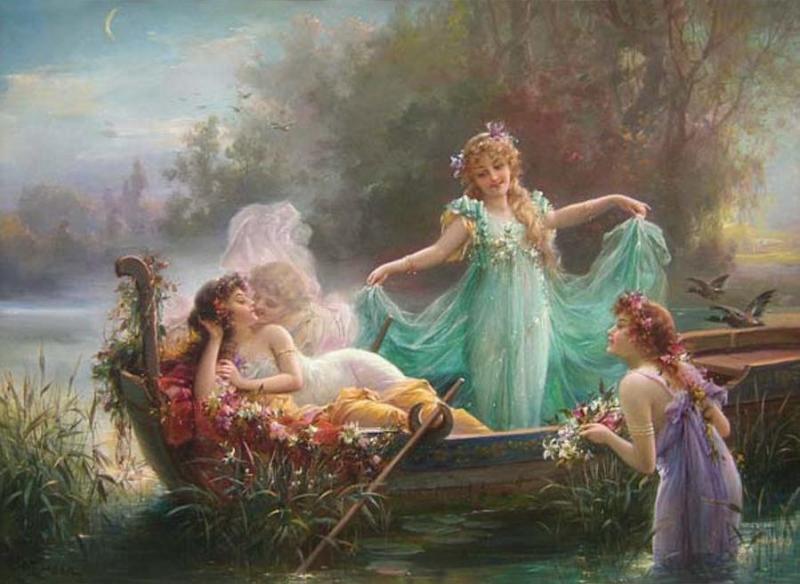 In The Boat by Hans Zatzka