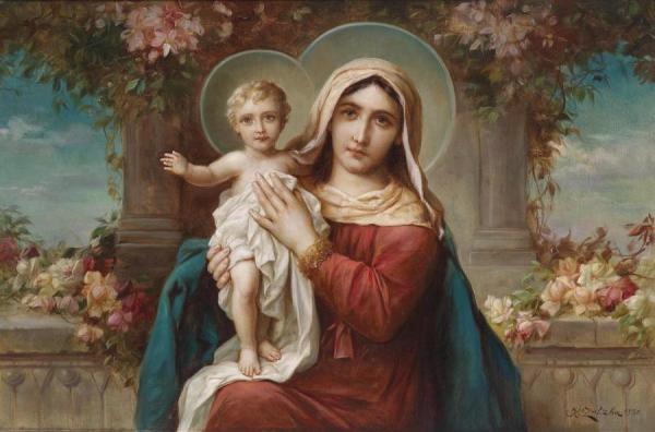 Madonna With Child by Hans Zatzka