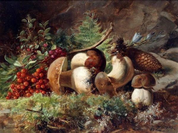 Mushrooms by Hans Zatzka