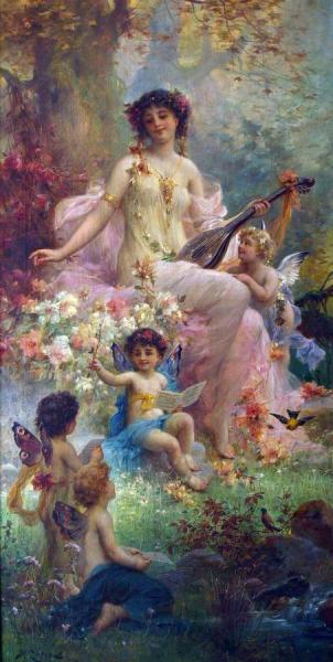 Paradise With Angels by Hans Zatzka