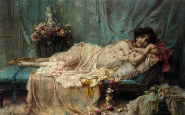 Reclining Beauty by Hans Zatzka
