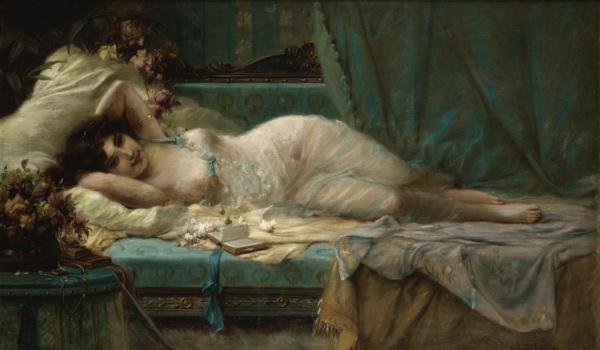 Reclining Woman by Hans Zatzka