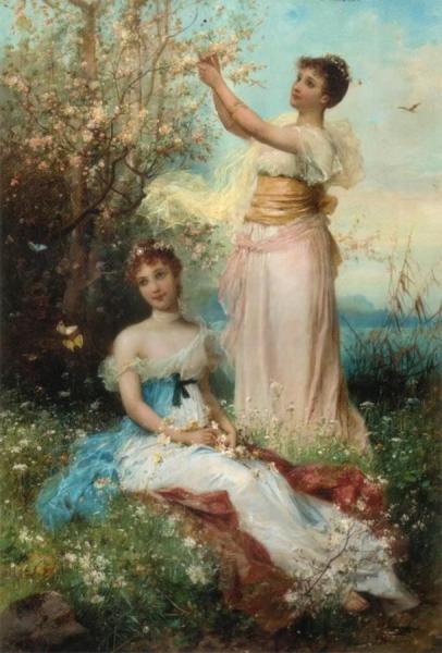 Springtime Maidens by Hans Zatzka