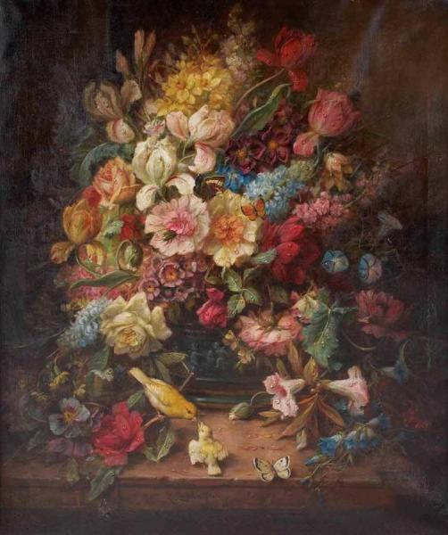 Still Life With Spring Flowers by Hans Zatzka