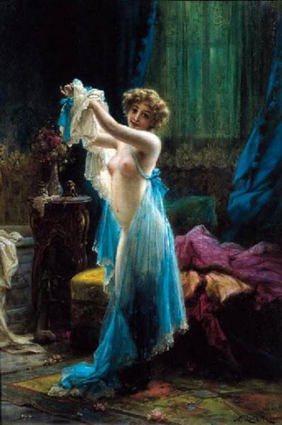The Boudoir by Hans Zatzka