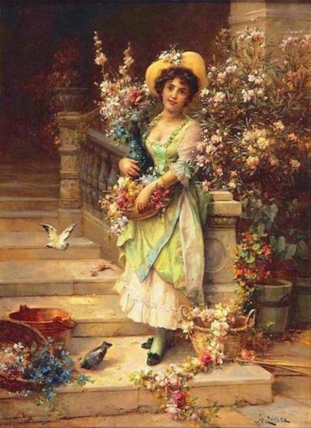 The Flower Seller by Hans Zatzka