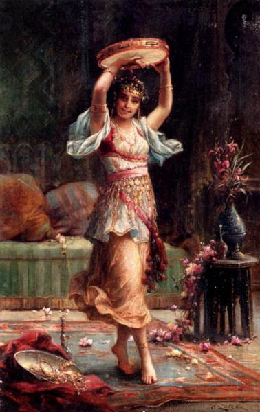 The Tambourine Player by Hans Zatzka