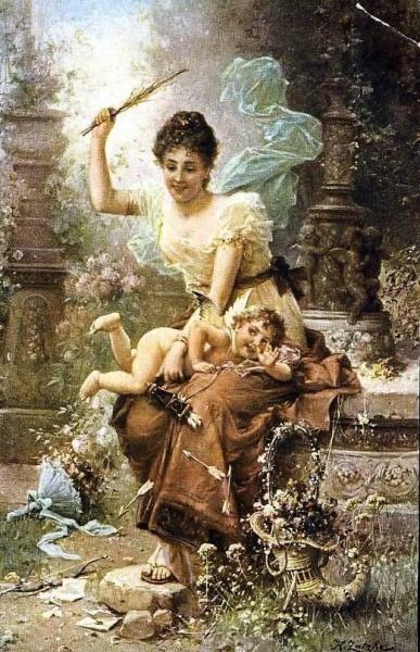 Venus Spanking Cupid by Hans Zatzka