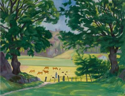 Harald Oskar Sohlberg Sara Guarding The Flock, C. 1910