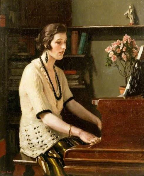 At The Piano by Harold Knight Oil Painting Reproductions