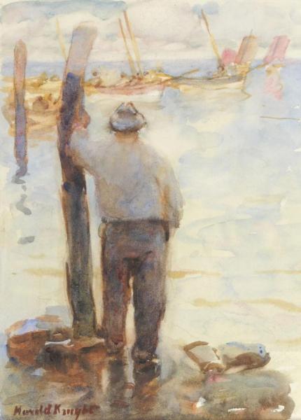 Fisherman Looking Out To Sea by Harold Knight