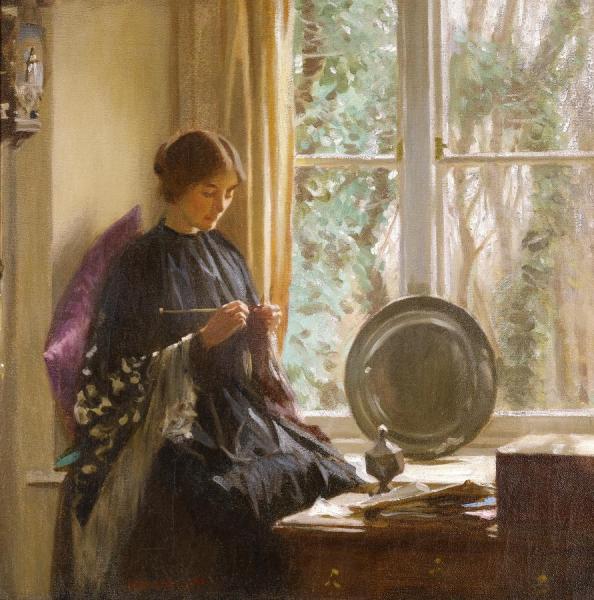 Knitting by Harold Knight