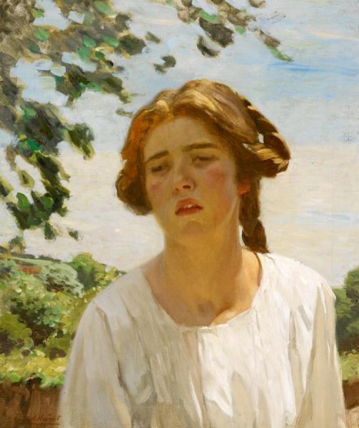 Portrait Of A Cornish Girl by Harold Knight