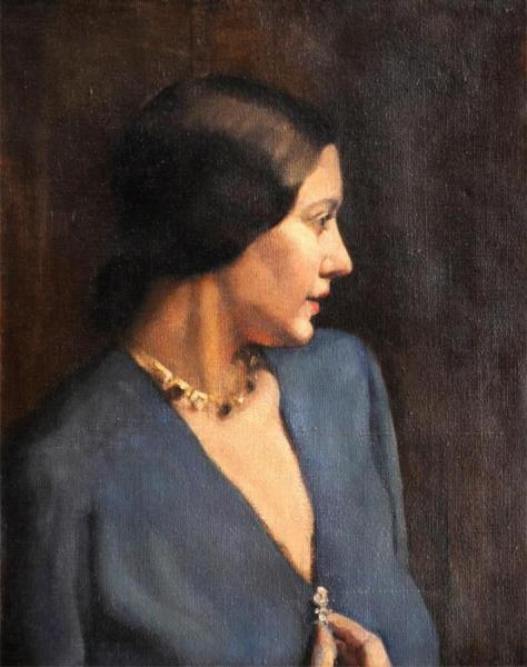 Portrait Of The Artist's Wife by Harold Knight