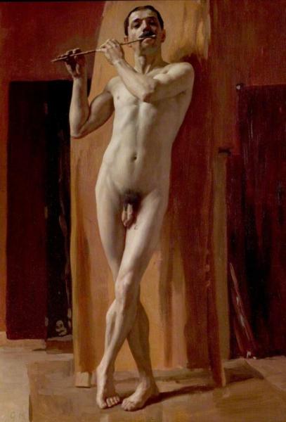 Harold Knight Standing Male Nude