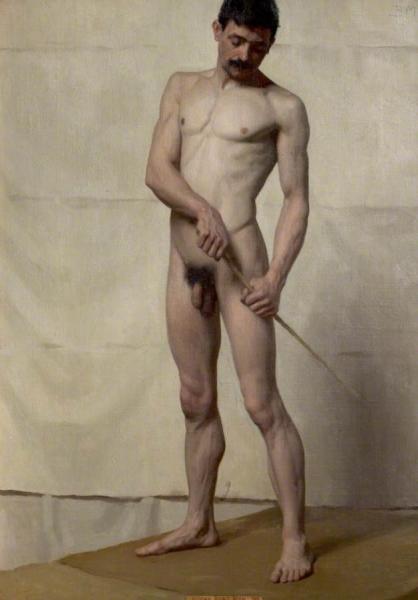 Harold Knight Standing Male Nude