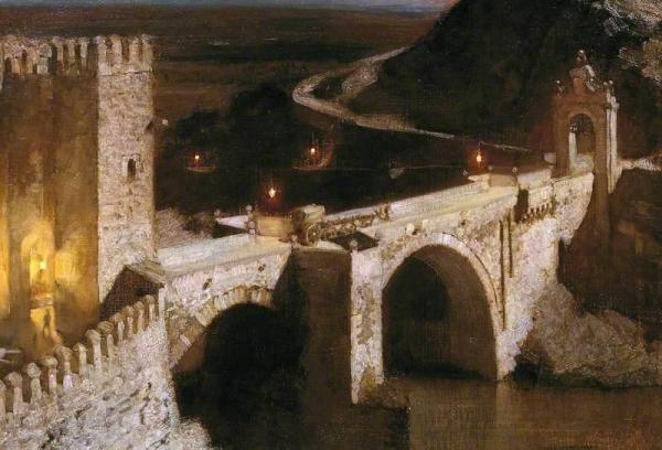 The Alcantara, Toledo, By Moonlight by Harold Speed