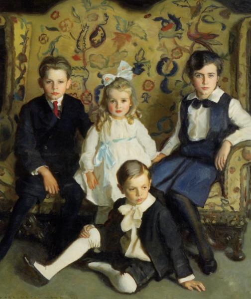 A Family Portrait Of Four Children by Harrington Mann
