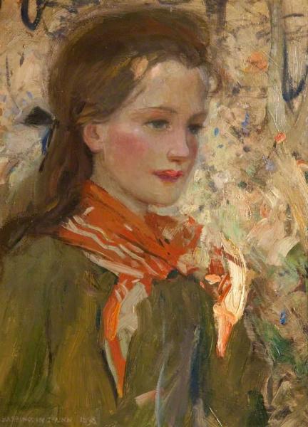 Head Of A Girl by Harrington Mann
