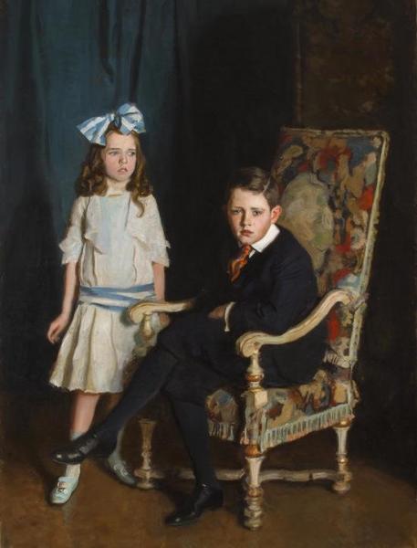 Portrait Of Jean Mckelvie Sclater-booth And Her Brother by Harrington Mann Oil Painting Reproductions