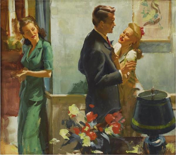 Original Ladies' Home Journal, Magazine Story Illustration by Harry Anderson