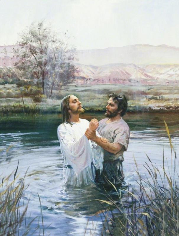 John The Baptist Baptizing Jesus by Harry Anderson