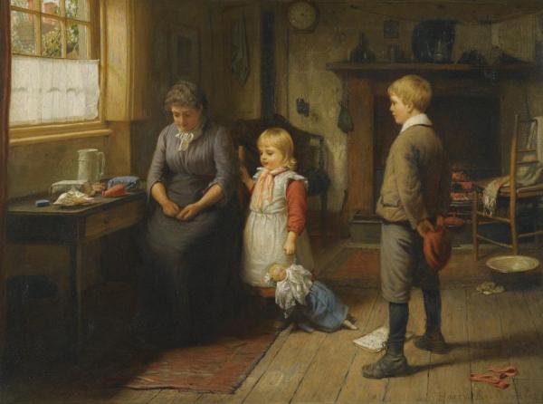Counting The Change by Harry Brooker Oil Painting Reproductions